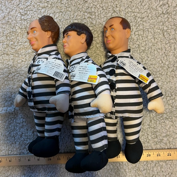THE THREE STOOGES LARRY DOLL IN PRISON  ONE-STOP TOYS (W/TAG).  1990's - Picture 2 of 8